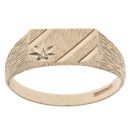 9ct Yellow Gold 0.01ct Diamond Patterned Signet Ring