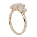 9ct Yellow Gold 3.00ct Emerald Cut Lab Grown Diamond Trilogy Ring