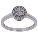 9ct White Gold 0.25ct Brilliant Cut Diamond Cluster Ring
