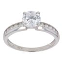 9ct White Gold Cubic Zirconia Single Stone Ring