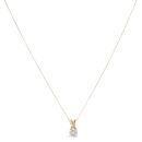 9ct Yellow Gold Cubic Zirconia Single Stone Pendant and Chain 18"