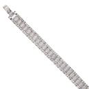 9ct White Gold Cubic Zirconia Watch Style Strap Bracelet 6"