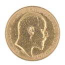 1906 Edward VII Large Head UK Half Sovereign Coin