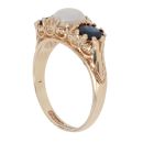 9ct Yellow Gold Sapphire and Opal Three Stone Ring