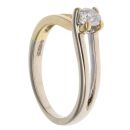 18ct Yellow and White Gold Brilliant Cut 0.25ct Diamond Solitaire Ring