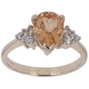 9ct Yellow Gold Cubic Zirconia and Citrine Ring