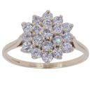 9ct Yellow Gold Cubic Zirconia Cluster Ring