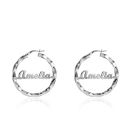 Silver Personalised Nameplate Creole Earrings