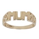 9ct Yellow Gold Patterned Mum Ring