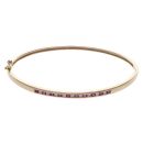 9ct Yellow Gold 0.20ct Brilliant Cut Diamond and Ruby Bangle