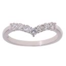 9ct White Gold 0.48ct Diamond Wishbone Ring by Anya Belle