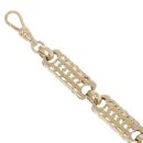 9ct Yellow Gold Stars and Bars Bracelet 7.5"