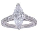 Platinum 3.00ct Marquise And Brilliant Cut Diamond Solitaire Ring