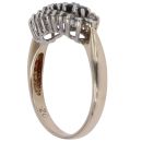 9ct Yellow Gold Sapphire and 0.20ct Diamond Five Stone Cluster Ring