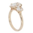 9ct Yellow Gold 3.00ct Oval Cut Lab Grown Diamond Trilogy Ring