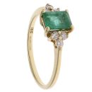 18ct Yellow Gold 0.20ct Diamond and Emerald Ring