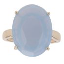 9ct Yellow Gold Blue Gemstone Single Stone Ring