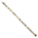 14ct Yellow and White Gold Long Link Fancy Bracelet 8.5"