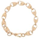 9ct Yellow Gold Patterned Tulip Bracelet 8.5"