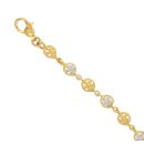 22ct Yellow And White Gold Fancy Granulation Bracelet 7"