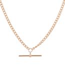 9ct Rose Gold Albert T-bar Curb Chain 20"