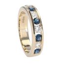 9ct Yellow Gold Diamond And Sapphire Eternity Ring by Anya Belle