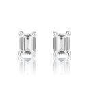 9ct White Gold 0.50ct Emerald Cut Lab Grown Diamond Stud Earrings