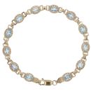 9ct Yellow Gold Aquamarine Bracelet 7.5"