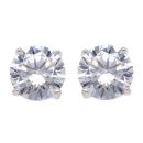 Silver Cubic Zirconia Stud Earrings By Icesia