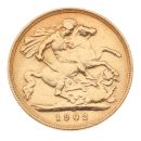 1902 Edward VII Large Head UK Half Sovereign Coin