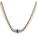 14ct Yellow Gold Monaco Classic Plain Pave Lock Curb Chain 16"