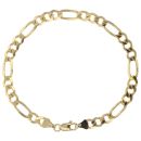 9ct Yellow Gold Figaro Bracelet 7"