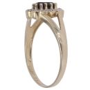 9ct Yellow Gold 0.05ct Diamond and Sapphire Cluster Ring