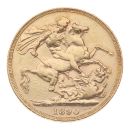 1890 Victoria Jubilee Head UK Full Sovereign Coin