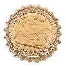 9ct Yellow Gold 1899 Victoria Old Head UK Half Sovereign Ring