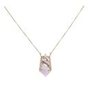 9ct Yellow Gold Amethyst Pendant And Chain 16"