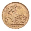 1907 Edward VII Large Head UK Half Sovereign Coin