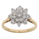 18ct Yellow Gold 0.60ct Brilliant Cut Diamond Cluster Ring