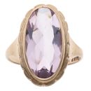 9ct Yellow Gold Amethyst Single Stone Ring