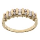 18ct Yellow Gold 0.65ct Brilliant and Baguette Cut Multi Row Fancy Ring
