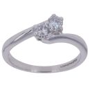 18ct White Gold 0.25ct Brilliant Cut Diamond Two Stone Ring