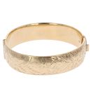 9ct Yellow Gold Flower Hinged Bangle