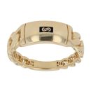 14ct Yellow Gold Monaco Classic Plain Vertical Link Signet Ring
