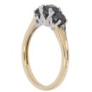 18ct Yellow Gold 1.00ct Brilliant Cut Black Diamond Trilogy Ring