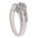 9ct White Gold 1.00ct Brilliant And Baguette Cut Diamond Cluster Ring