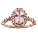 18ct Rose Gold 0.20ct Diamond and Morganite Cluster Ring