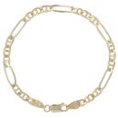 9ct Yellow Gold Figaro Bracelet 7"