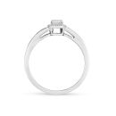 9ct White Gold 0.85ct Emerald Cut Lab Grown Diamond Halo And Baguette Ring