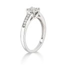 9ct White Gold 0.25ct Natural Diamond Princess Cut Ring With Diamond Shoulders