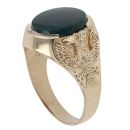 9ct Yellow Gold Bloodstone Patterned Signet Ring